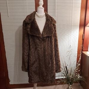 Pamela McCoy 37" Luxurious Brown Teddy Jacket